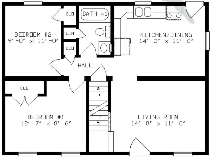 Cape Hope 768 Square Foot Cape Floor Plan